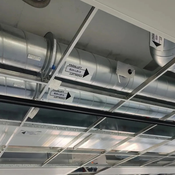 JUtrustning för märkning av ventilationsanläggningar.